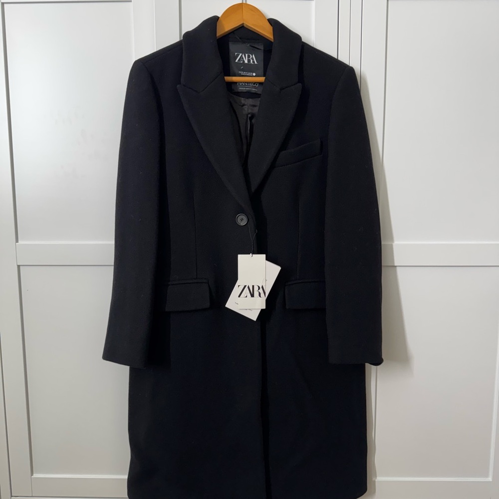 Zara Women's Warm Wool Long Manteco Coat